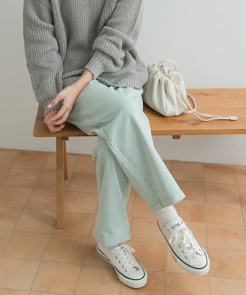 製品染めカラーパンツ