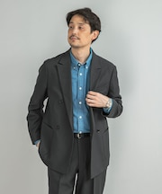 LIFE STYLE TAILOR　ウールライクツイルコンフォータブル Wジャケット