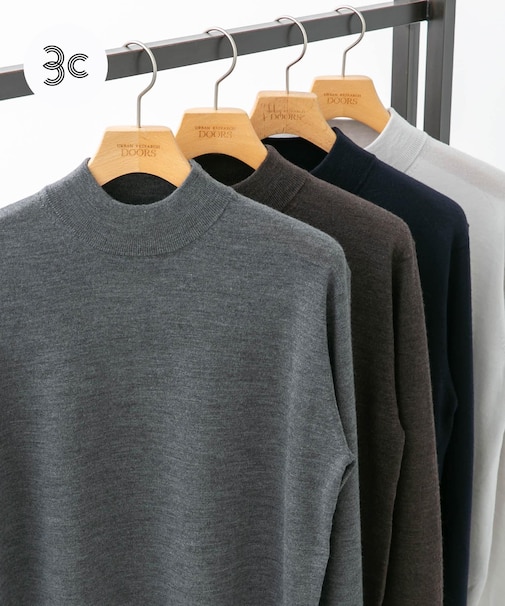 LIFE STYLE TAILOR　マシンウォッシャブルハイゲージモックニット