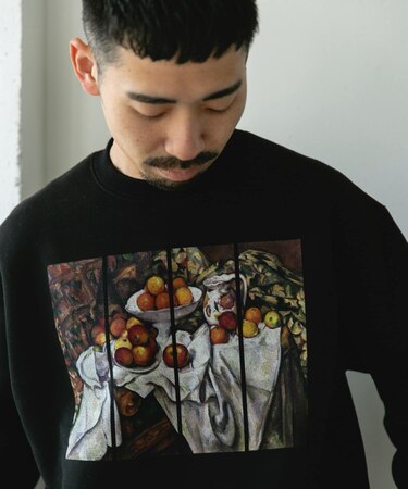 セザンヌ アートプリント裏起毛スウェット