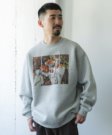 セザンヌ アートプリント裏起毛スウェット