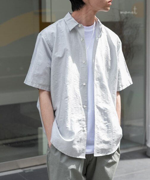 FORK&SPOON　リネンワッシャーレギュラーカラーシャツ