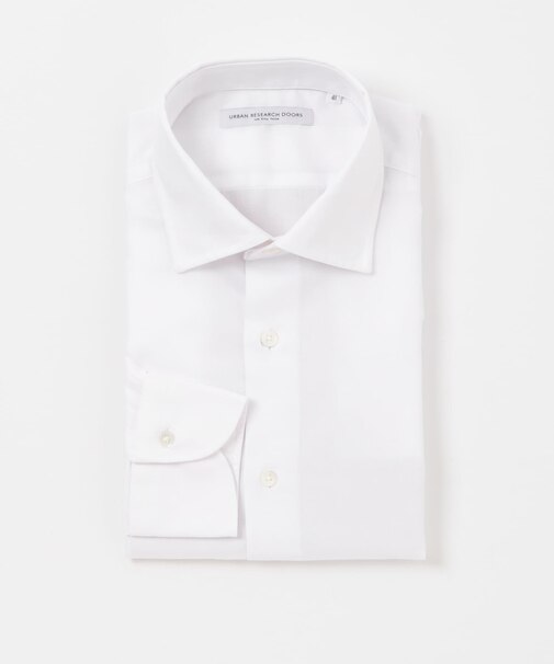 『イージーケア』LIFE STYLE TAILOR　セミワイドツイル無地シャツ