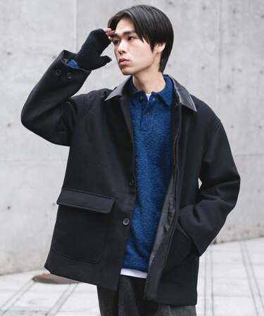 ウールブレンドカバーオール