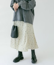 ドット×フラワーマーメイドスカート