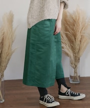 カラースエードラップスカート∴