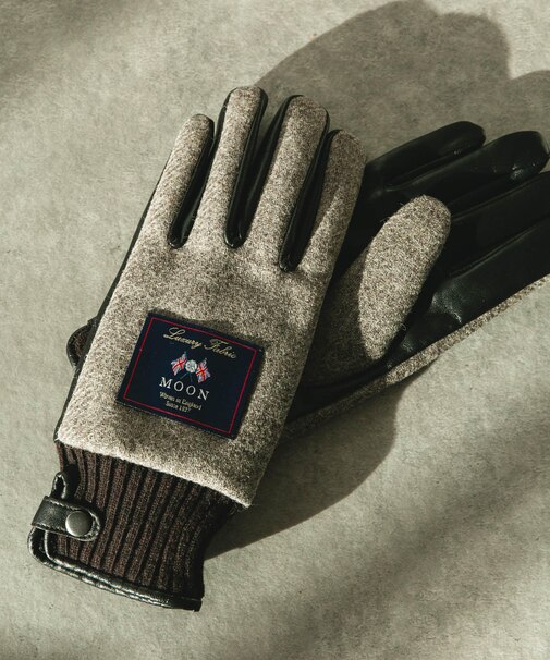 MOONツイードレザーグローブ
