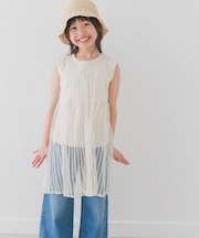 『WEB／一部店舗限定サイズ』ノースリーブランダムリブカットソー(KIDS)