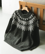 求心柄モックネックニット