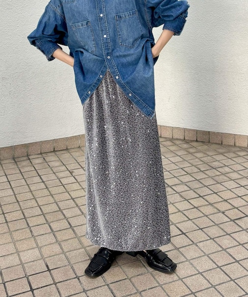 スパンコールスカート