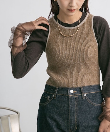 アメスリニットタンクトップ