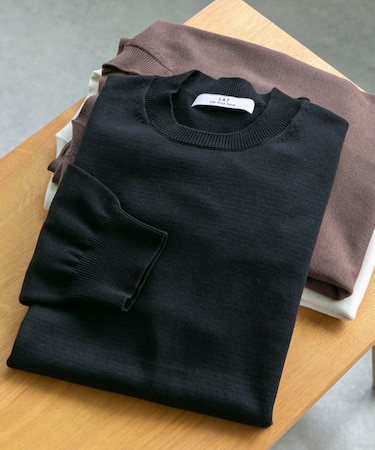 LIFE STYLE TAILOR　コットンシルクハイゲージクルーニット