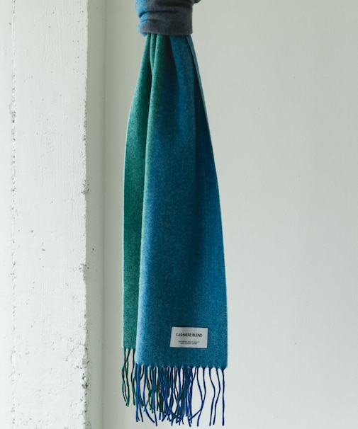 カシミヤブレンドパネルマフラー