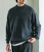 メランジシャギー クルーネックニット
