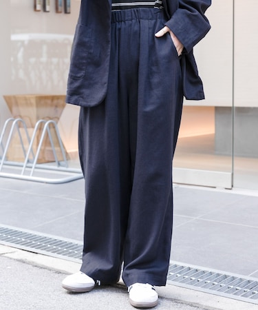 FORK&SPOON　ヘンプ混イージーパンツ