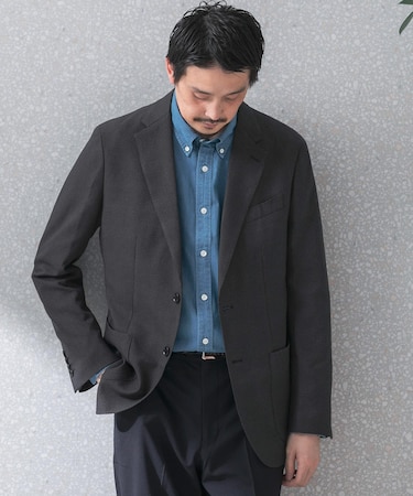 『洗濯可／防シワ』LIFE STYLE TAILOR　TRABESTグレンチェックジャケット