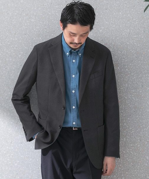 『洗濯可／防シワ』LIFE STYLE TAILOR　TRABESTグレンチェックジャケット