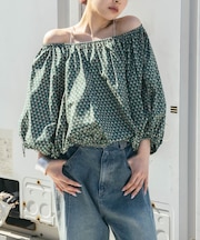 2WAYフラワープリントブラウス