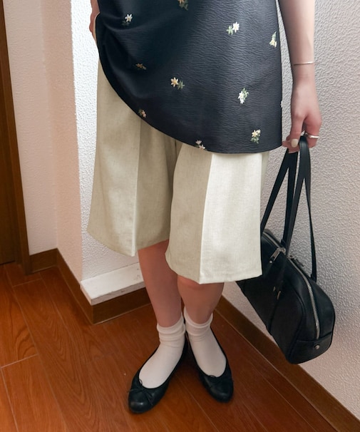 『セットアップ対応』 ワンタックハーフパンツ