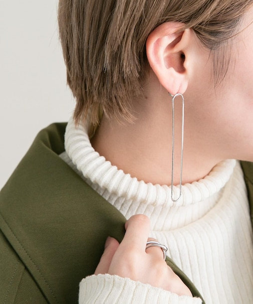 ロングオーバルチェーンピアス