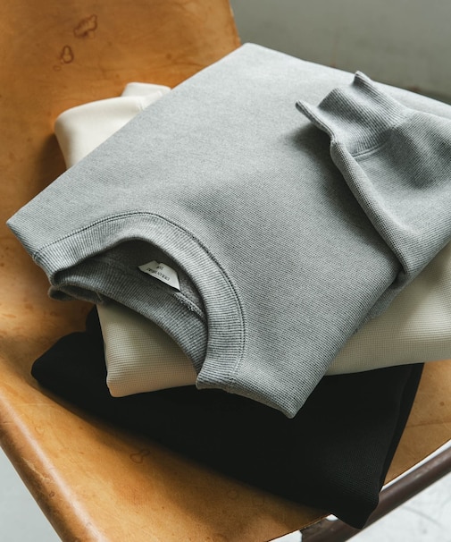 ワッフルフリースクルーネックプルオーバー