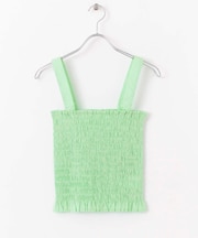 シャーリングフリルトップ