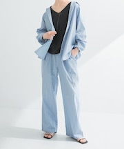 new basic　インドスビンコットンストライプパンツ