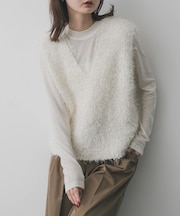 モールフェザーニットベスト