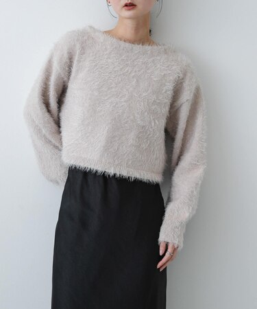 クロップドシャギーセーター