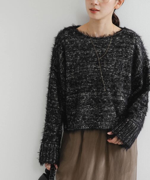 ラメミックスシャギーニット