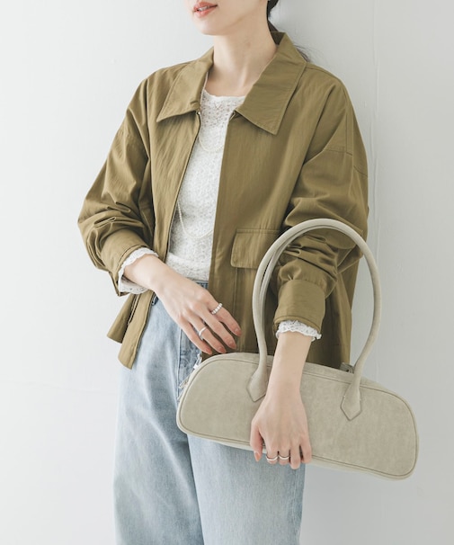 コットンナイロンジップブルゾン