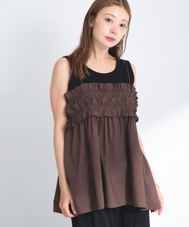 コットンフリルキャミソール