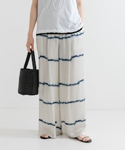 『2サイズ展開』シルクミックスボーダープリントパンツ