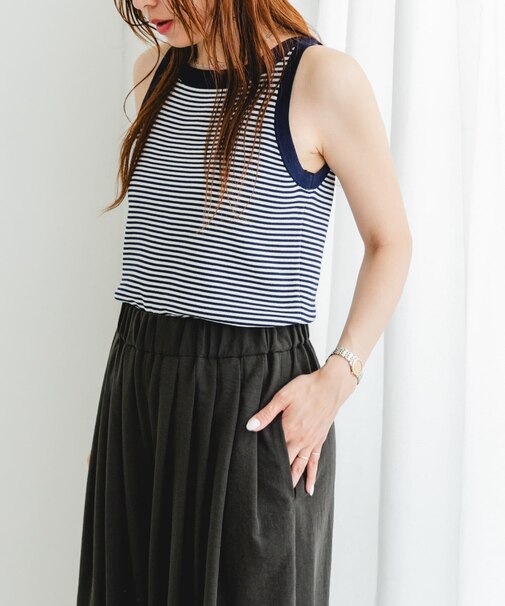 F by ROSSO ウォッシャブルミラノリブアメスリニット