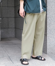 『イージーケア／セットアップ対応』ダブルタックワイドスラックス