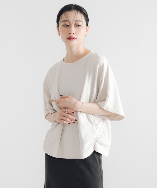 サイドギャザードルマントップス