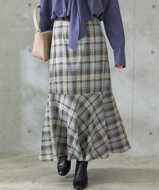 切替マーメイドスカート