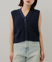 クロップドニットベスト