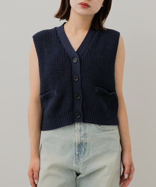 クロップドニットベスト
