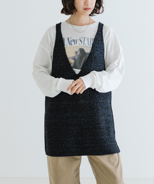 チュニックラメニットベスト