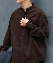 アーバンリラックスコーデュロイバンドシャツ
