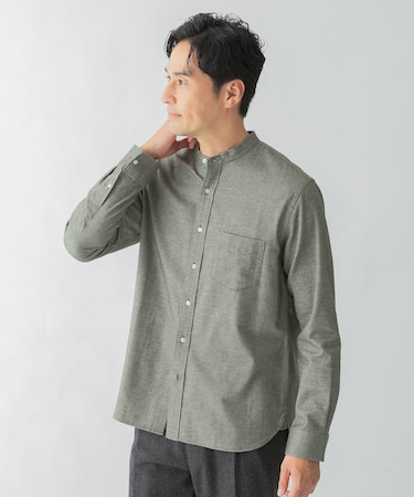 『抗菌 / 防臭』『XXLサイズあり』ハイパフォーマンスフランネルバンドカラーシャツ