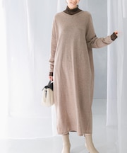 カシミヤ混2WAYニットワンピース