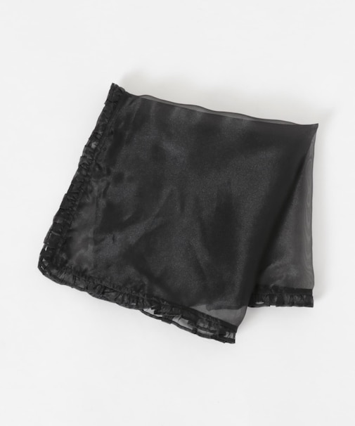 GANNI Silk Organza Frill Scarf