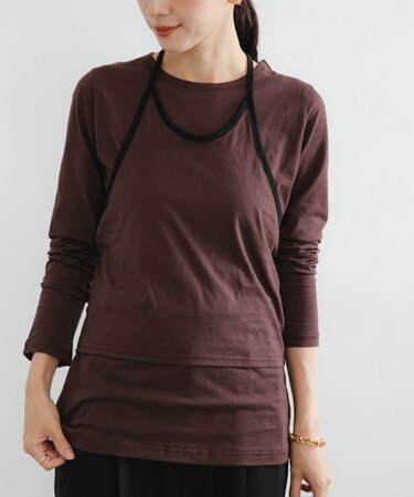 レイヤードデザインカットソー