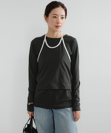 レイヤードデザインカットソー