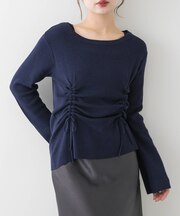 ボートネックシャーリングセーター