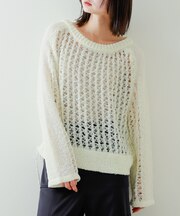 チュールヤーンメッシュセーター