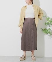 リネンレーヨン ラップスカート