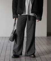『わたべ×SOP』『セットアップ対応』ツイードワイドフレアパンツ